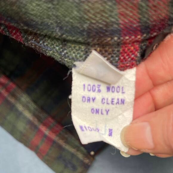 Vintage Rene Portier Plaid Tartan 100% Wool Pleated Skirt 1980's Fashion Sz 14 - Picture 7 of 9